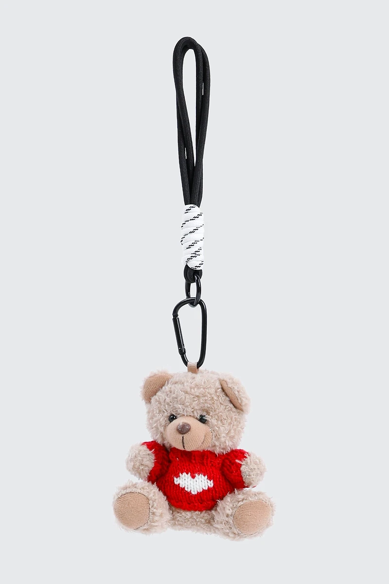 Ardene Plushie Teddy Bear & Rope Charms in Beige