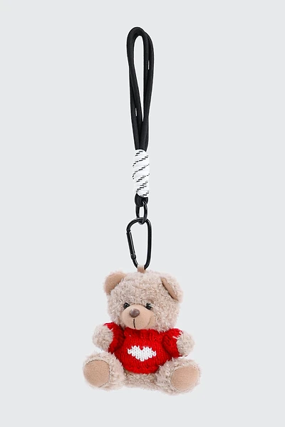 Ardene Plushie Teddy Bear & Rope Charms in Beige