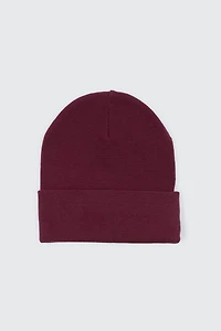 Ardene Super Soft Solid Beanie in Burgundy | Polyester/Elastane