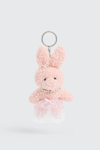 Ardene Plushie Bunny Charm in Light Pink