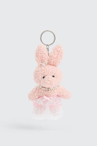 Ardene Plushie Bunny Charm in Light Pink