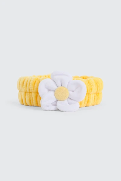Ardene Flower Spa Headband in Light Yellow