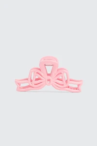 Ardene Bow Cutout Hair Claw in Light Pink