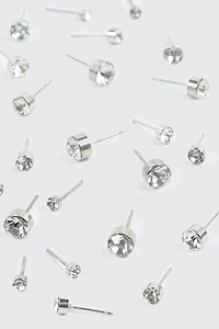 12 paires de clous d'oreilles à cristaux