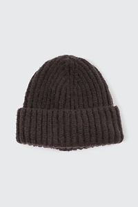 Ardene Chunky Rib Beanie in Brown | Polyester/Spandex
