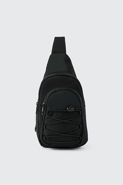 Ardene Nylon Mini Sling Bag in Black | Polyester/Nylon | Eco-Conscious