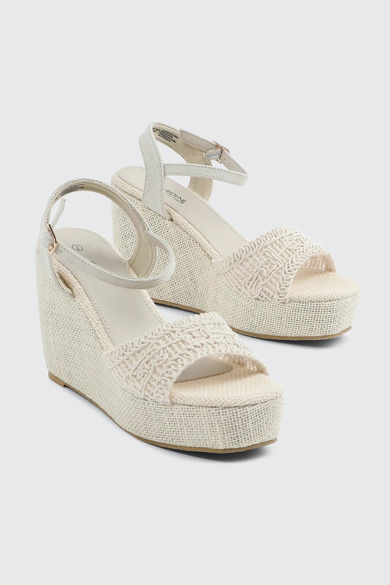 Sandales compensées crochet