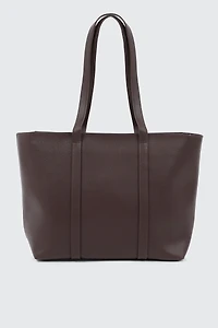 Ardene Large Faux Leather Tote Bag in Brown