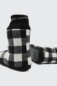Pantoufles bottines à carreaux pour hommes