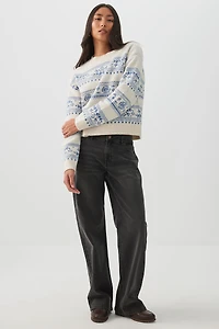 Chandail court jacquard très doux