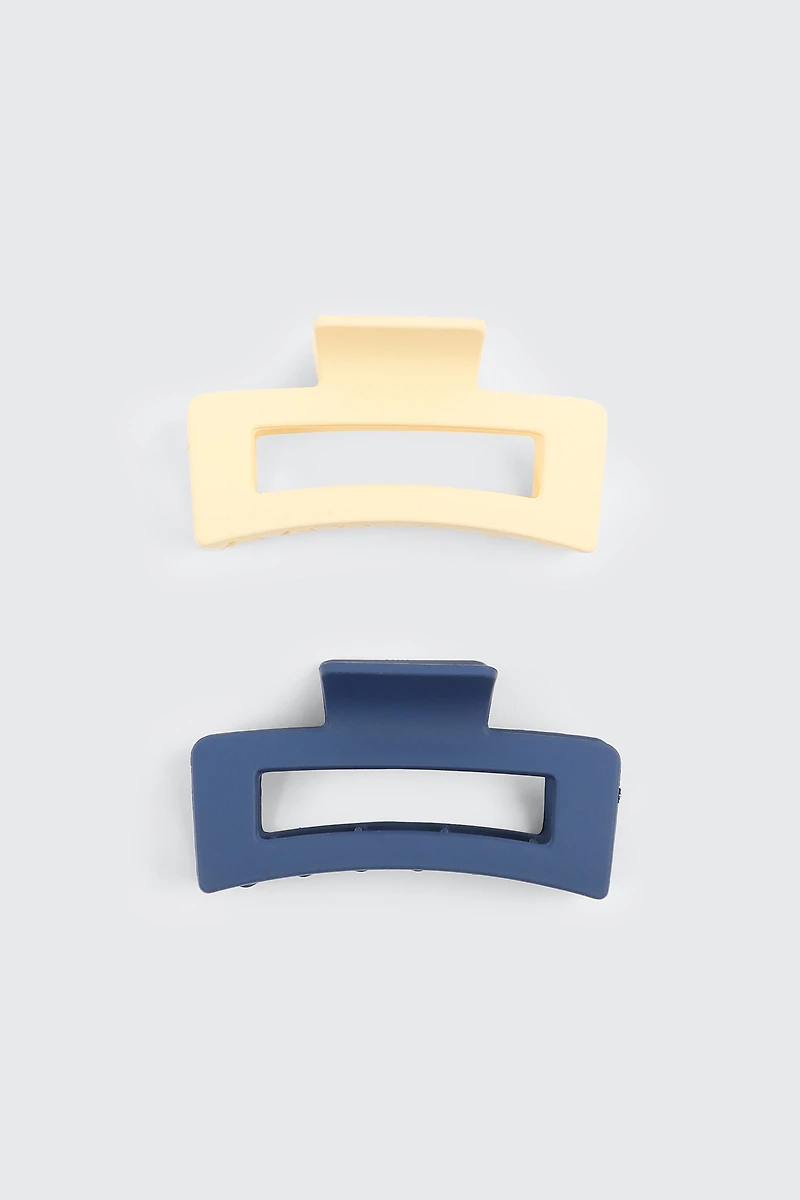 Ardene 2-Pack Cutout Rectangular Hair Claws in