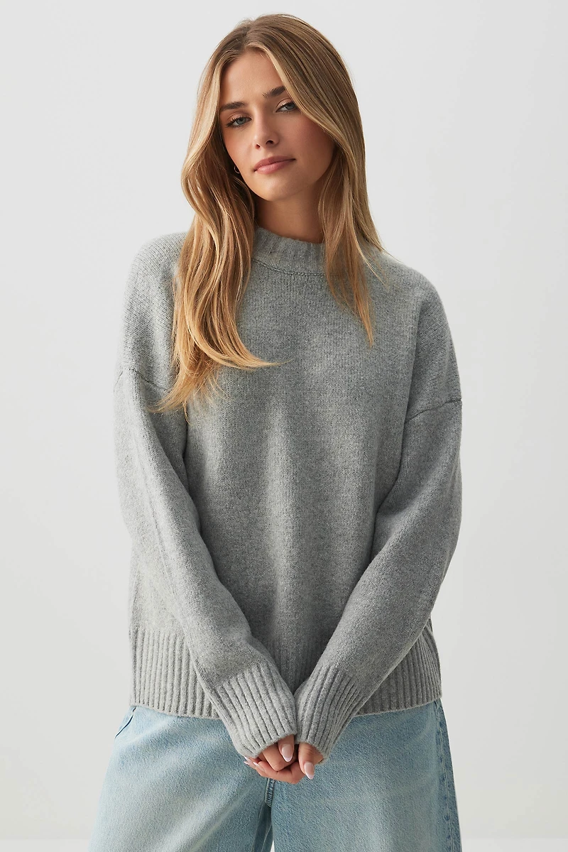 Ardene Long Oversized Sweater in Grey | Size Small | Polyester/Spandex