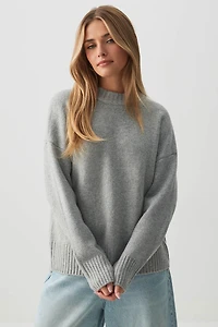 Ardene Long Oversized Sweater in Grey | Size Small | Polyester/Spandex
