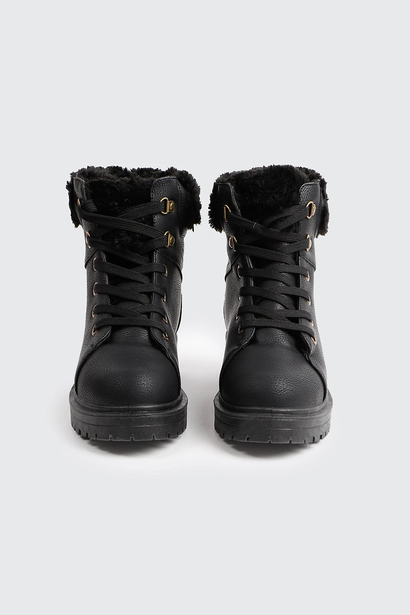 Bottillons d'hiver doublés en fausse fourrure