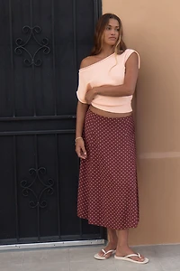 Jupe midi évasée fendue