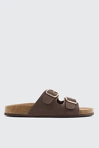 Ardene Two-Buckle Sandals in Brown | Size | Eco-Conscious