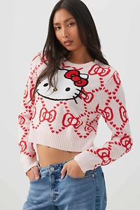 Chandail de Noël farfelu écourté Hello Kitty