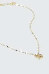 Collier lune et étoile plaqué or 14K