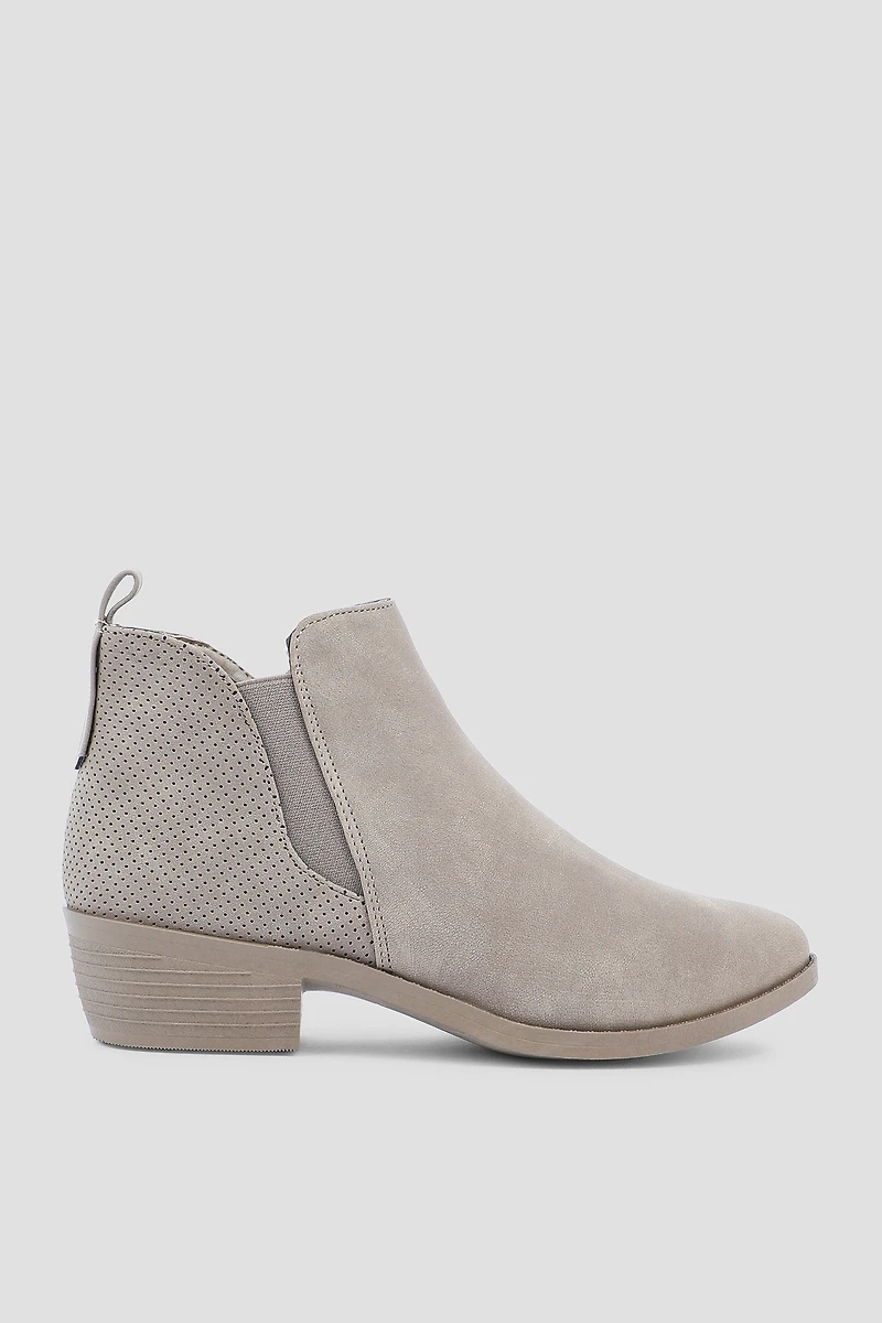 Ardene Faux Suede Chelsea Boots with Perforations in Beige | Size | Eco-Conscious