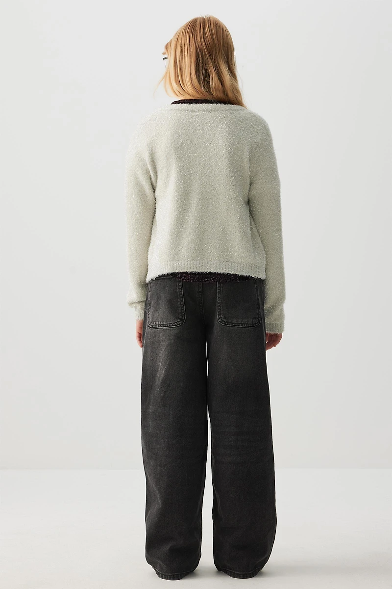 Cardigan pelucheux scintillant