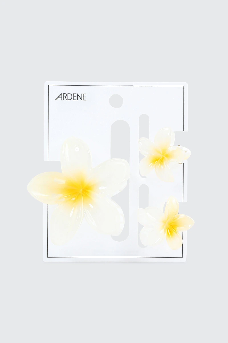Lot de 3 pinces à cheveux fleurs tropicales