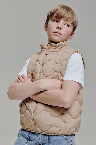 Ardene Kids Puffer Vest in Beige | Size | Polyester