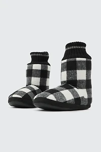Pantoufles bottines à carreaux pour hommes