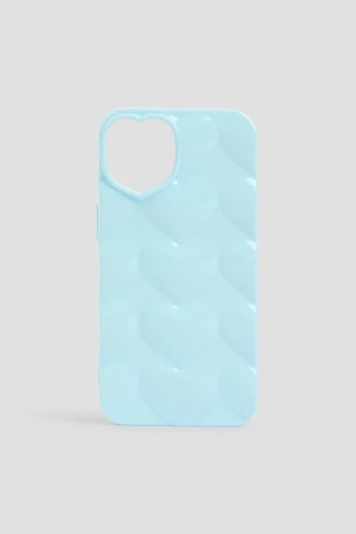 Ardene Embossed Heart iPhone 13 Case in Light Blue