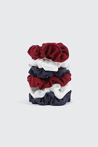 Ardene 8-Pack Ribbed Scrunchies in Burgundy | Polyester