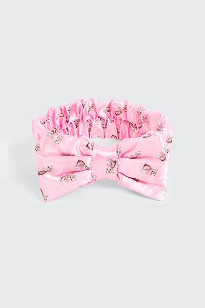 Ardene Kitten Print Headband in Light Pink | Polyester/Rubber