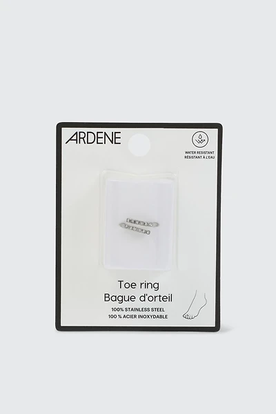 Ardene Toe Ring with Stone Details in Silver | Stainless Steel