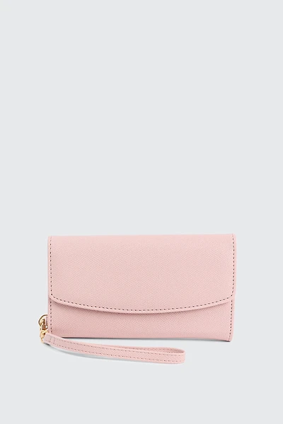 Ardene Rectangular Flap Wallet in Light Pink | 100% Recycled Polyester | Eco-Conscious