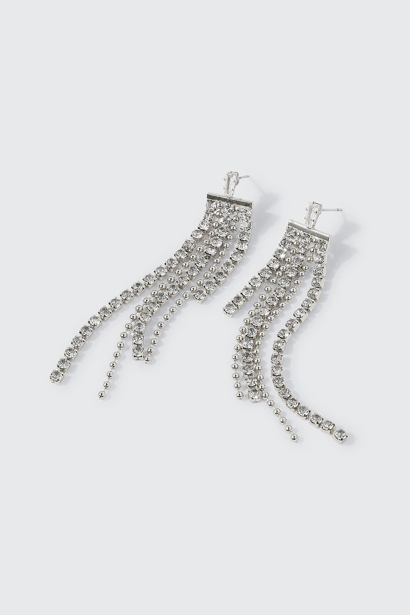 Boucles d'oreilles cascade à strass