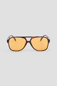 Ardene Flat Top Aviator Sunglasses in Brown