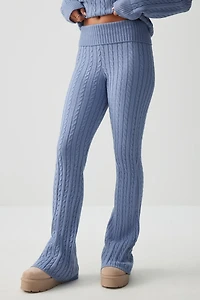 Pantalon évasé en tricot torsadé