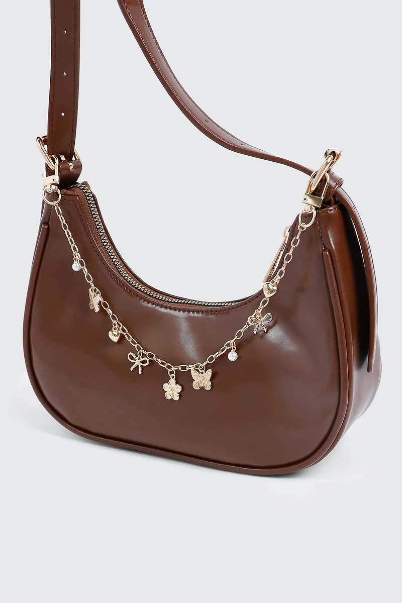 Ardene Butterfly Bag Charm in Gold