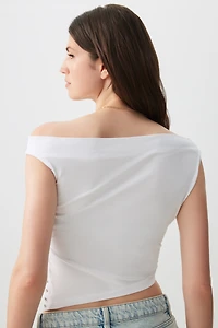 T-shirt asymétrique à une épaule dénudée