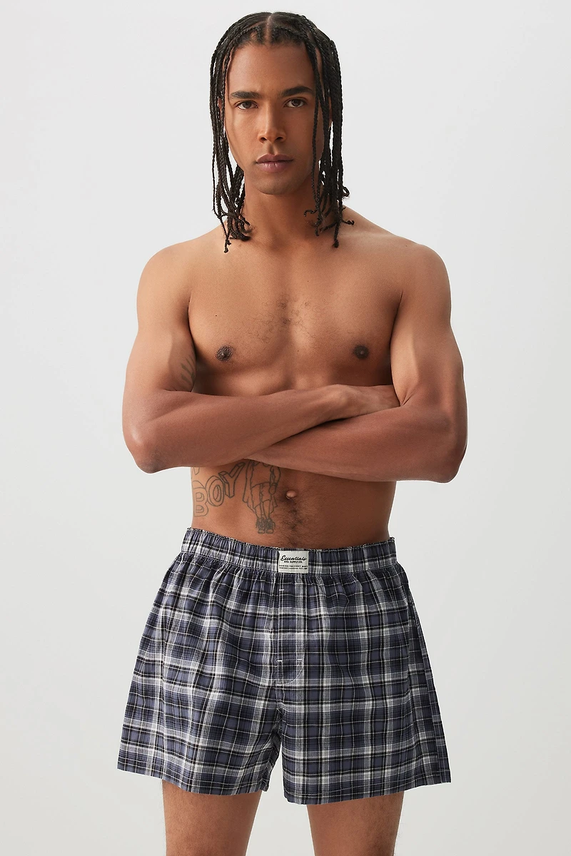 Boxeur en popeline à carreaux