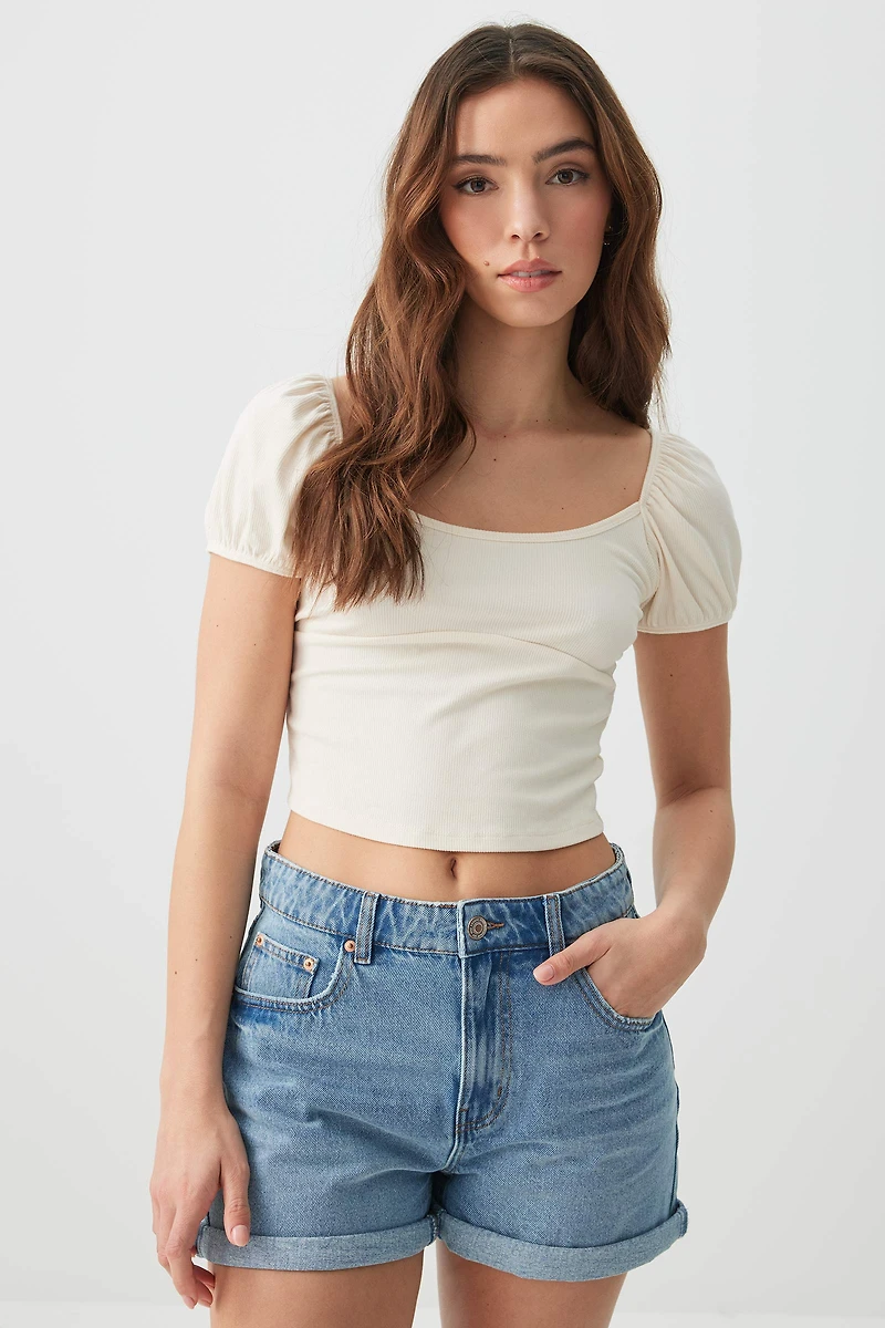 Haut à manches bouffantes très doux