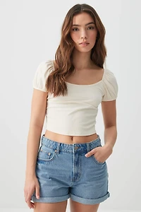 Haut à manches bouffantes très doux