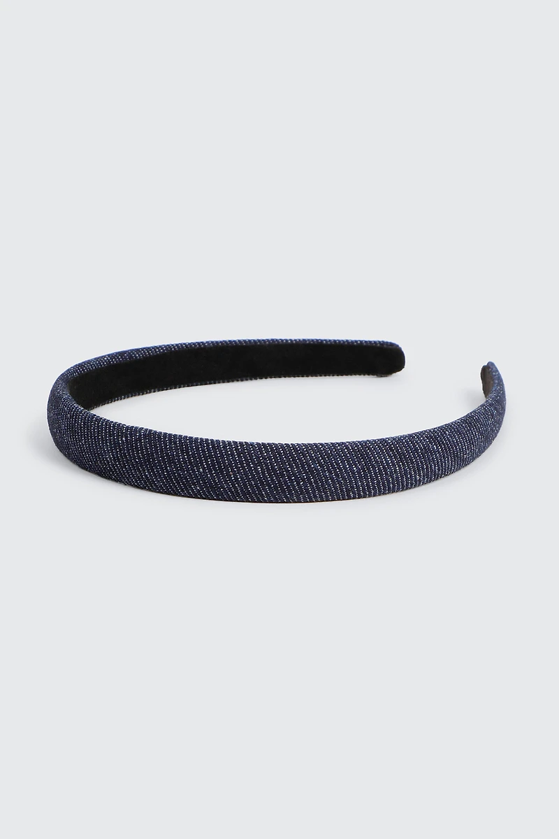 Ardene Denim Headband in Dark Blue | Polyester