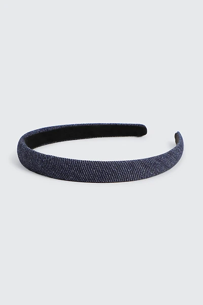 Ardene Denim Headband in Dark Blue | Polyester