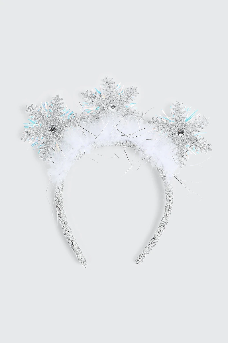 Ardene Snowflake Headband in Silver