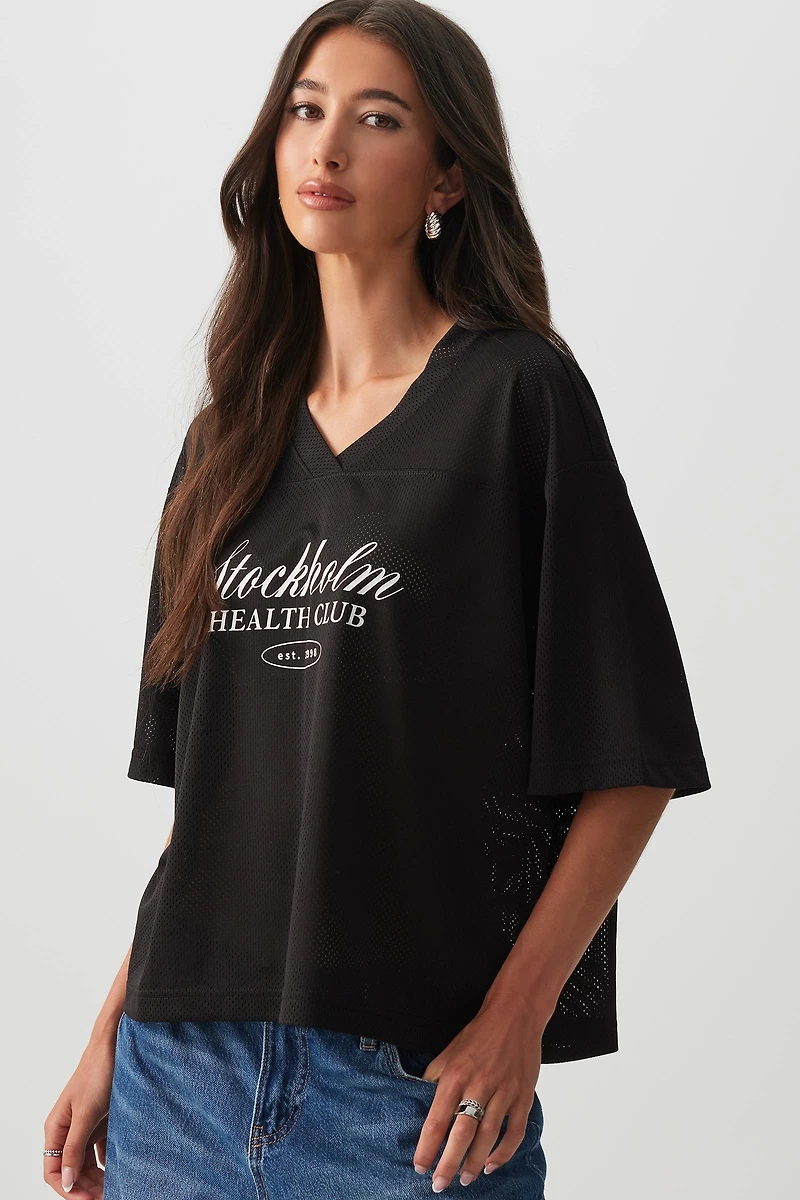 Ardene Short Mesh Football Jersey Shirt in | Size | Polyester