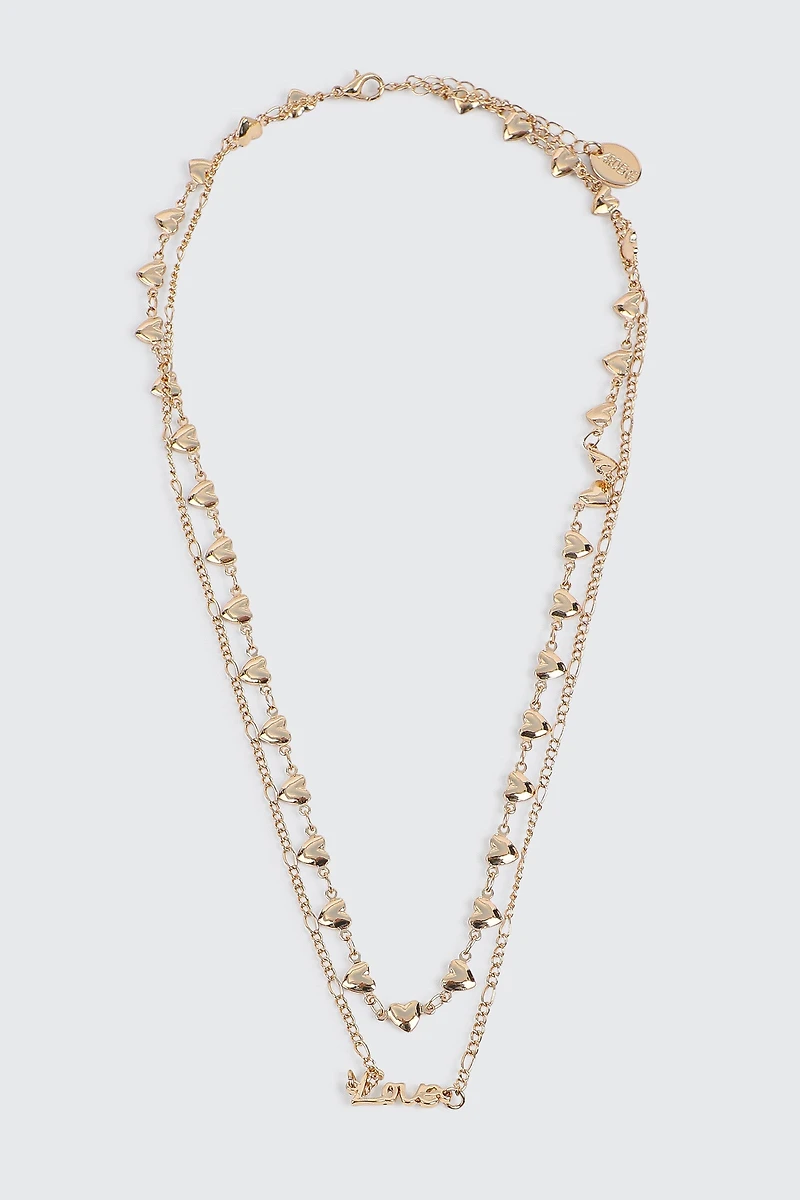 Collier Love deux rangs en chaîne