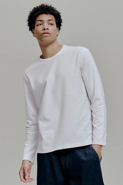 Ardene Man Waffle Knit Long Sleeve T-Shirt For Men in White | Size | Polyester/Cotton/Elastane