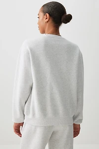 Chandail en molleton détendu à broderie