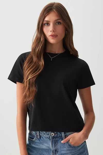 Ardene Basic Short T-Shirt in | Size | Cotton/Elastane | Eco-Conscious