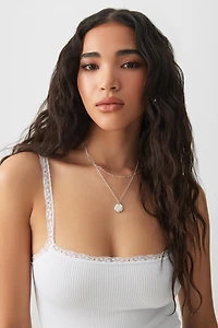 Ardene Basic Ultra Crop Lace Strap Tank Top in White | Size | Nylon/Elastane | Eco-Conscious
