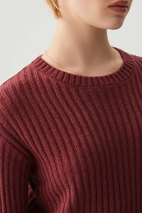 Chandail court à col rond